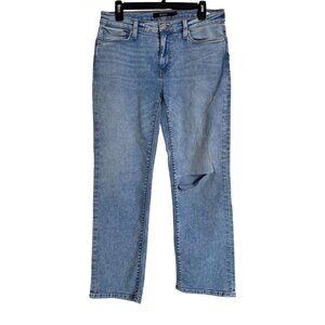 Hudson Jeans Size 27 Nico Straight Cropped Distress Light Wash Vigilance Stretch